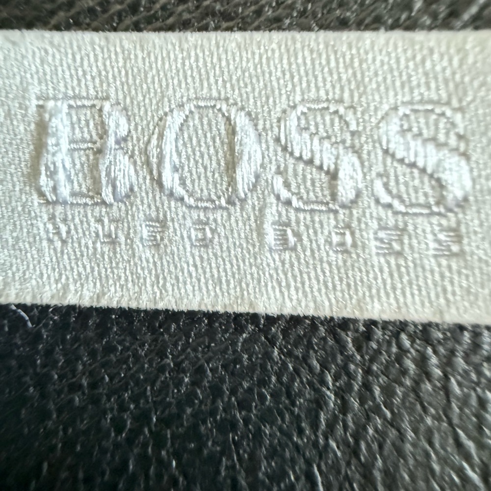 Hugo Boss Elegant Black Leather Pencil Skirt